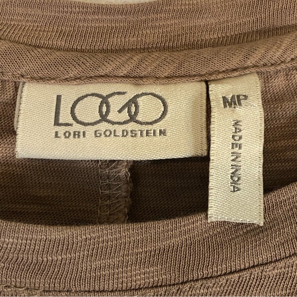 LOGO Lori Goldstein MP Boho Slub Knit Cotton Handkerchief Eyelet Tank Midi Dress - Picture 8 of 10